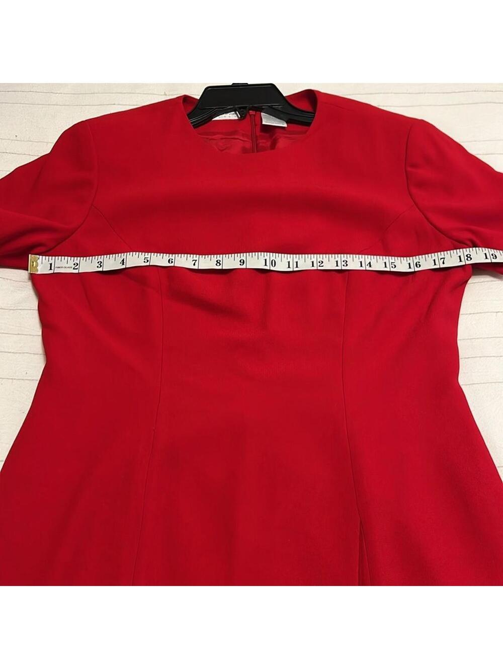 Liz Claiborne Red Crepe‎ Sheath Dress Short Sleeve Tulip Hem Women's Size 10 - Picture 3 of 5